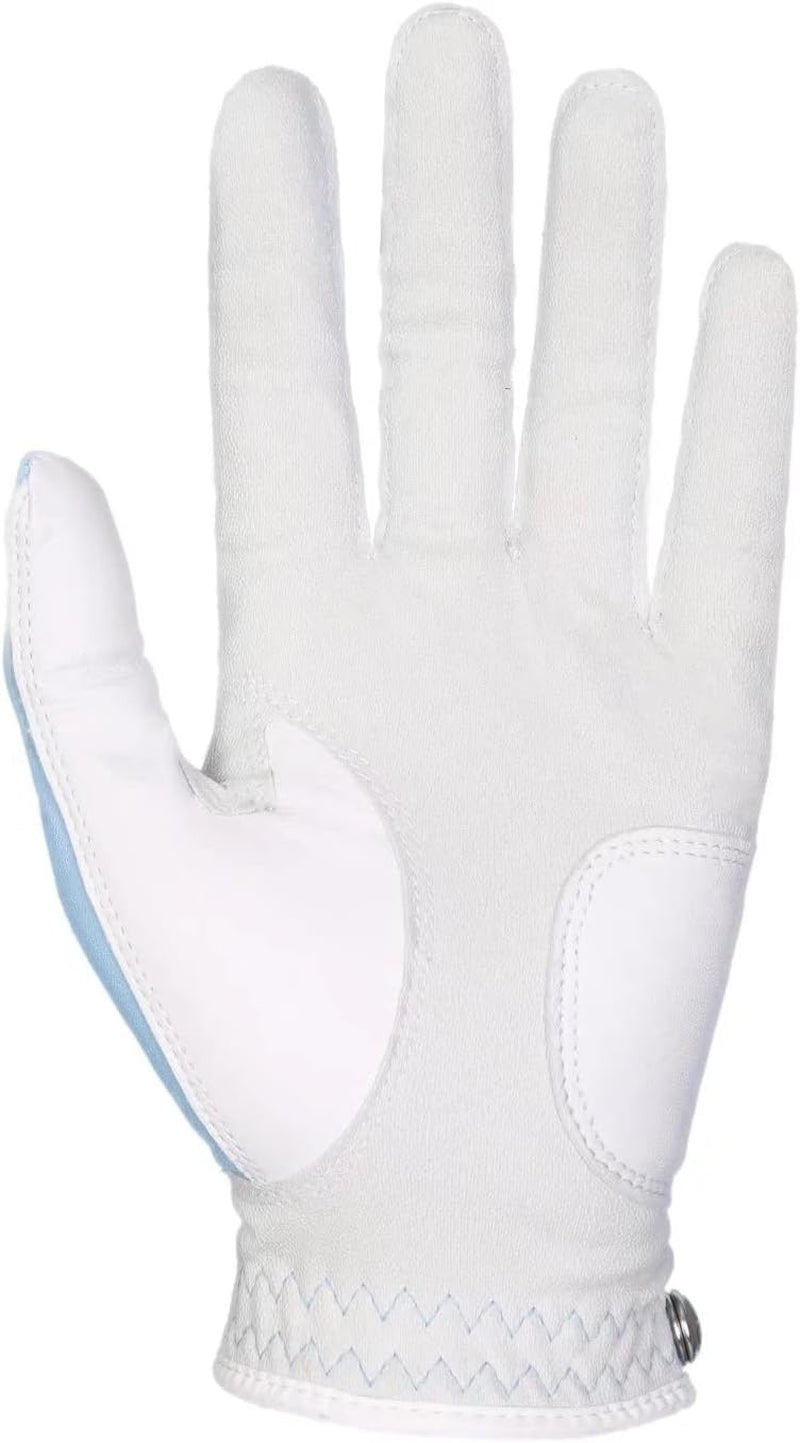 Men'S Golf Glove High Grade Leather Six Pack, Left Hand, Right Hand, Red/Blue/Navy Blue/Sky Blue/Coffee/Beige