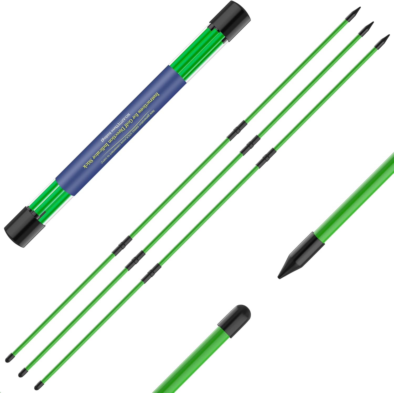 2 Pack 48" Golf Alignment Sticks,For Aiming,Putting,Swing