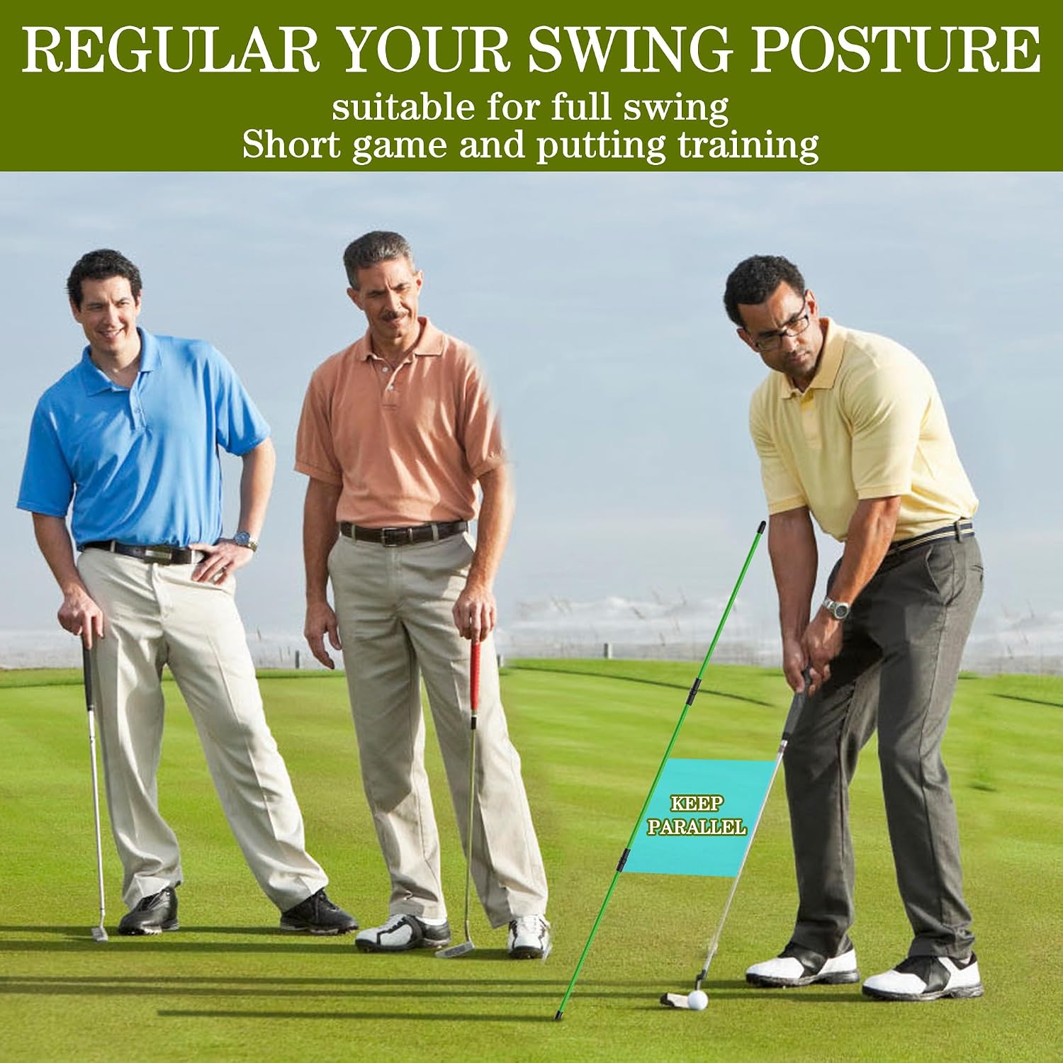 2 Pack 48" Golf Alignment Sticks,For Aiming,Putting,Swing