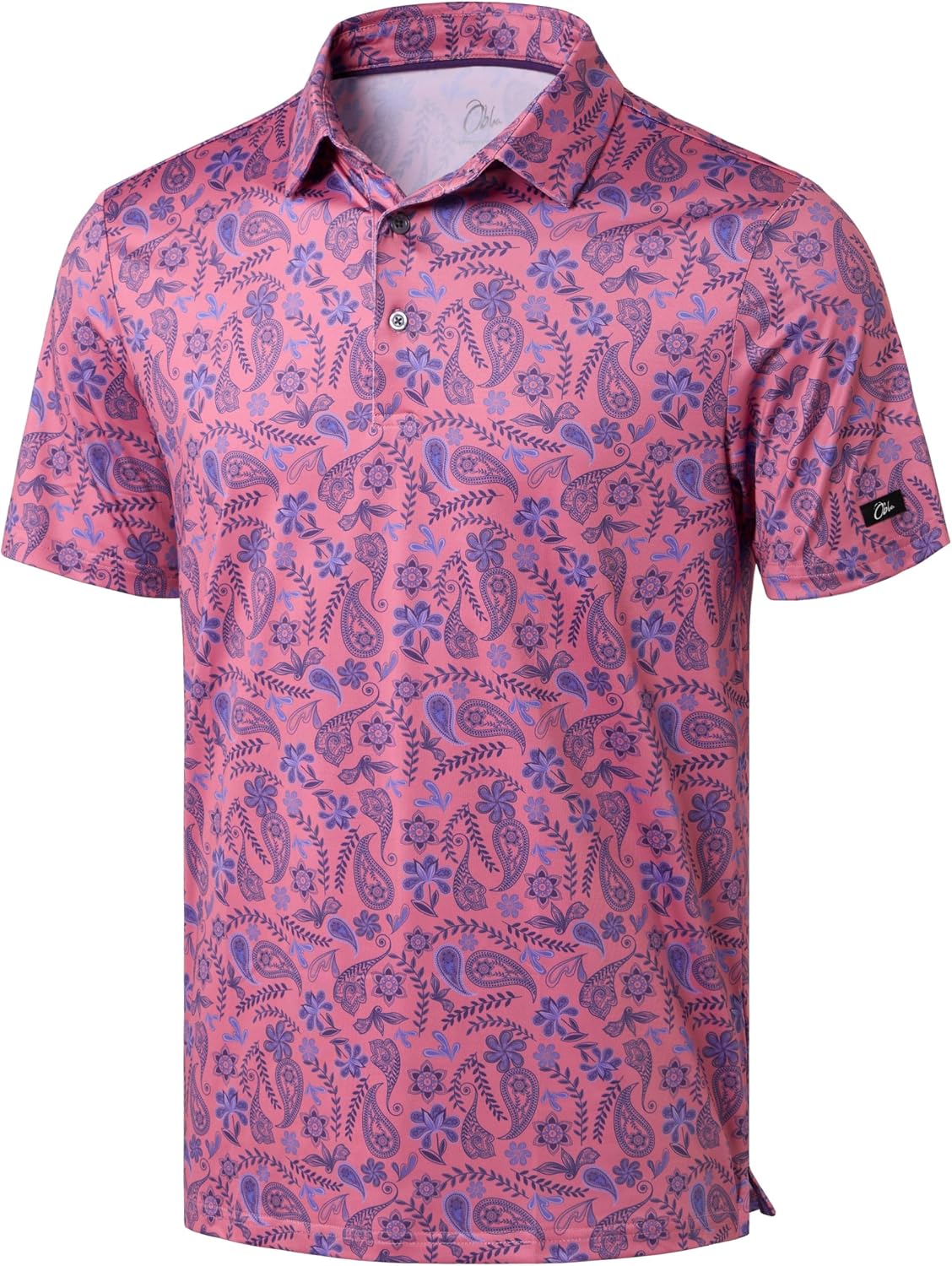 Men'S Golf Polo Shirts Print Short Sleeve Dry Fit Collared Shirt