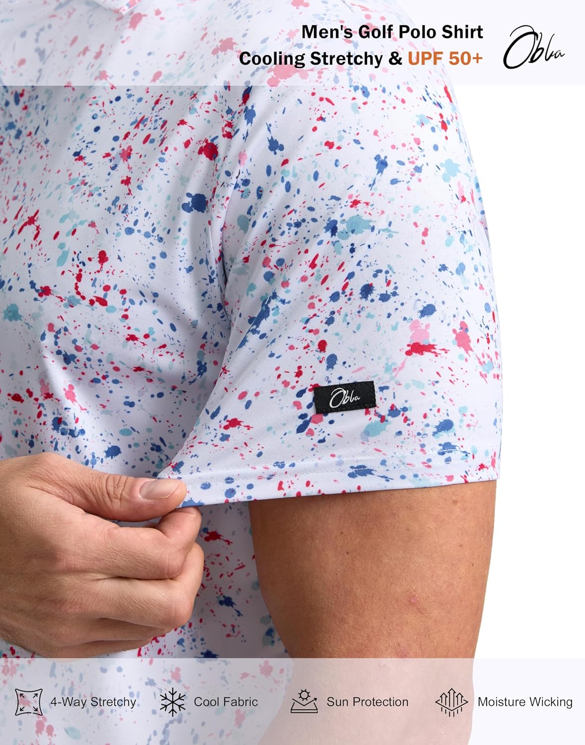 Mens Golf Polo Short Sleeve Dry Fit Performance Moisture Wicking Fabric