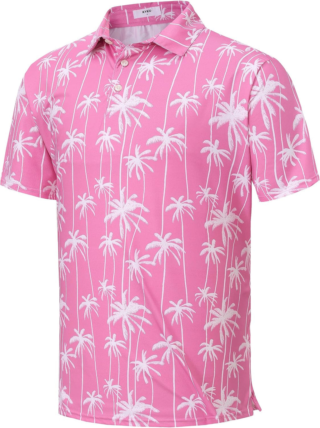 Mens Golf Shirts Dry Fit Short Sleeve Print Casual Athletic Polo Shirt