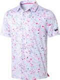 Mens Golf Polo Short Sleeve Dry Fit Performance Moisture Wicking Fabric