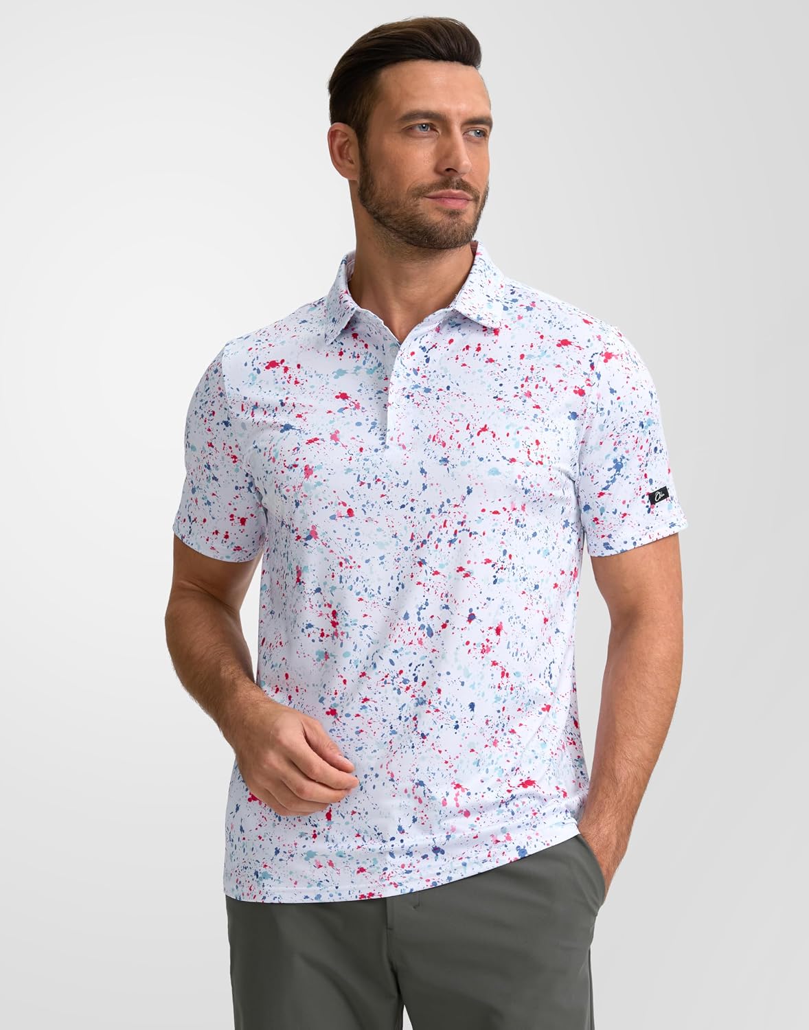Mens Golf Polo Short Sleeve Dry Fit Performance Moisture Wicking Fabric