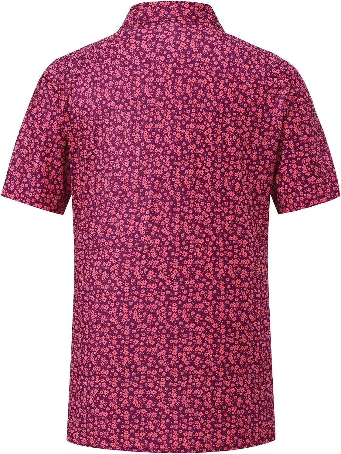 Mens Golf Shirts Dry Fit Short Sleeve Print Casual Athletic Polo Shirt