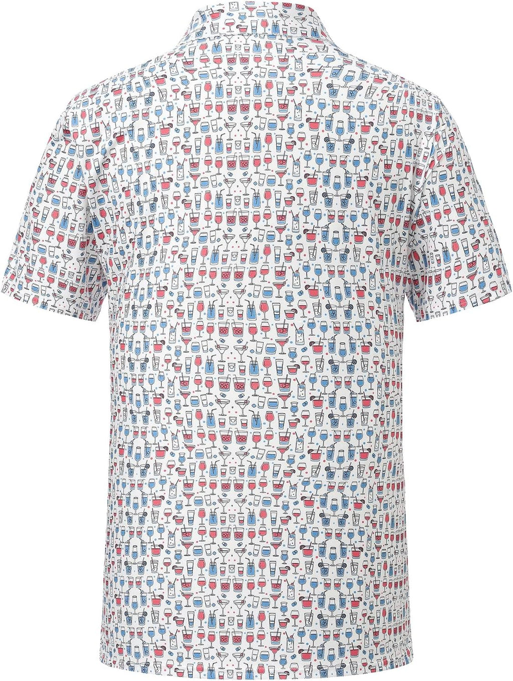 Mens Golf Shirts Dry Fit Short Sleeve Print Casual Athletic Polo Shirt