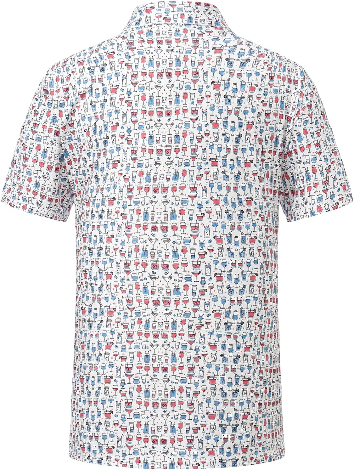 Mens Golf Shirts Dry Fit Short Sleeve Print Casual Athletic Polo Shirt