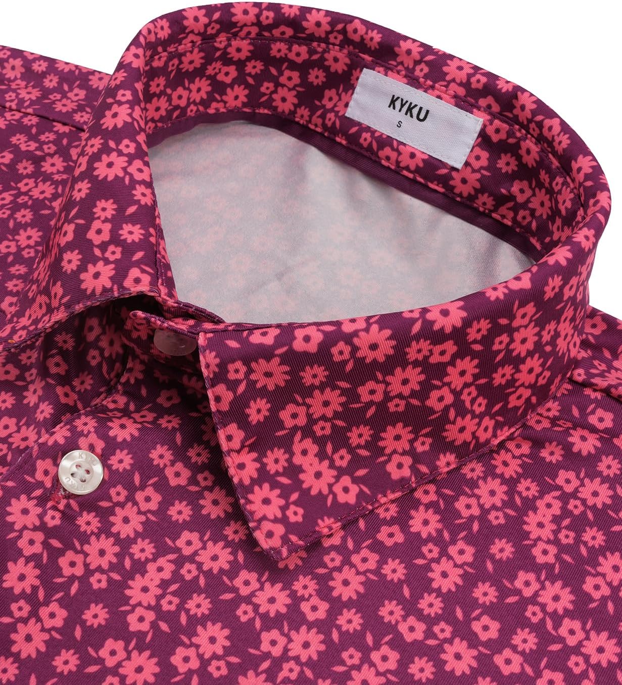 Mens Golf Shirts Dry Fit Short Sleeve Print Casual Athletic Polo Shirt