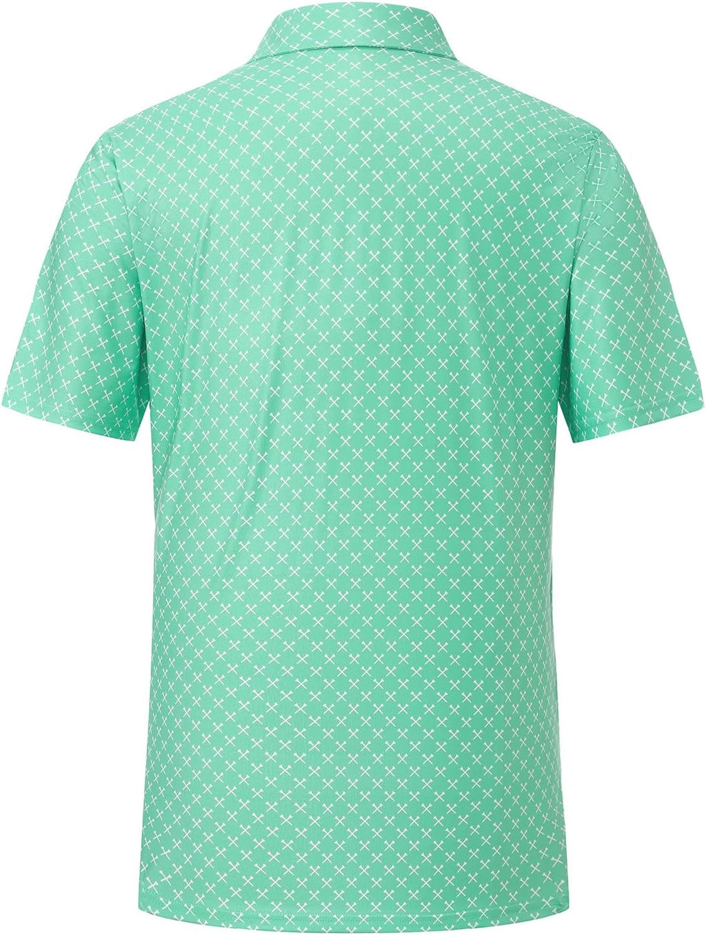 Mens Golf Shirts Dry Fit Short Sleeve Print Casual Athletic Polo Shirt
