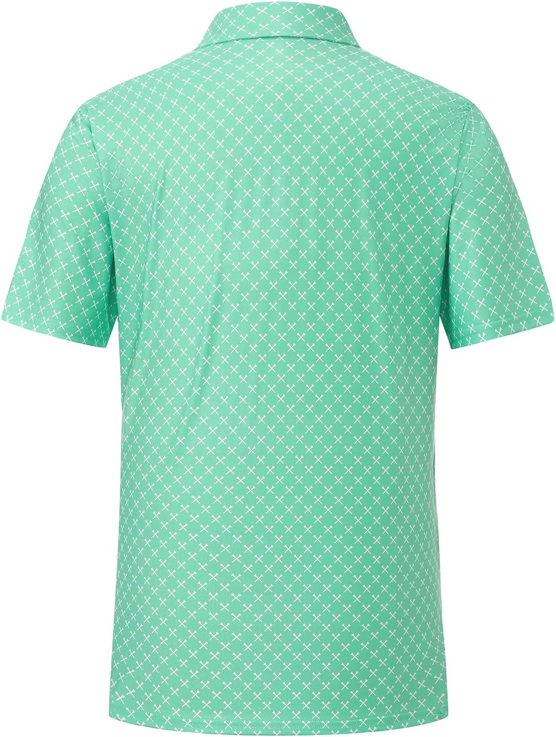 Mens Golf Shirts Dry Fit Short Sleeve Print Casual Athletic Polo Shirt