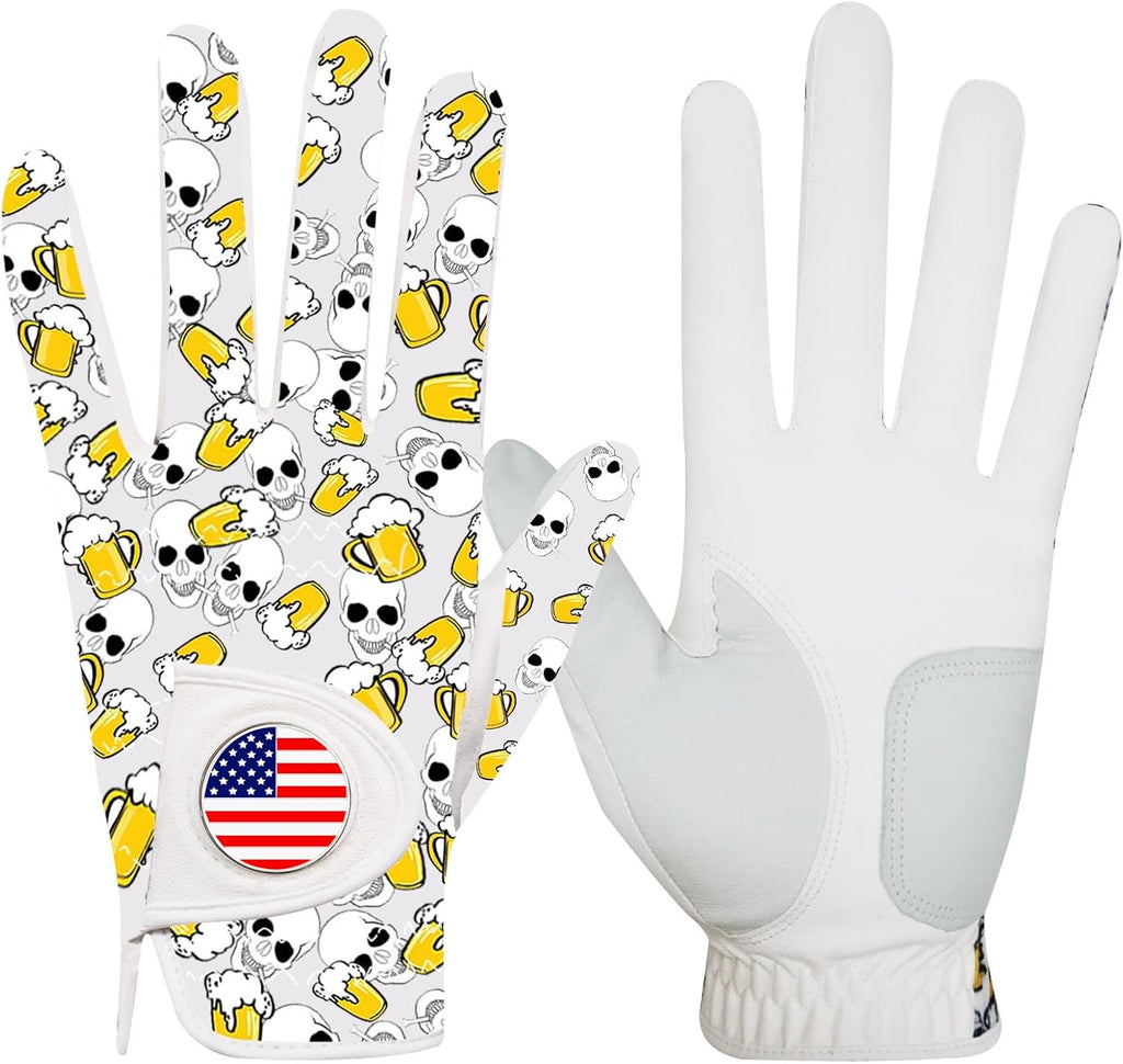 Stylish Golf Gloves Men with Ball Marker