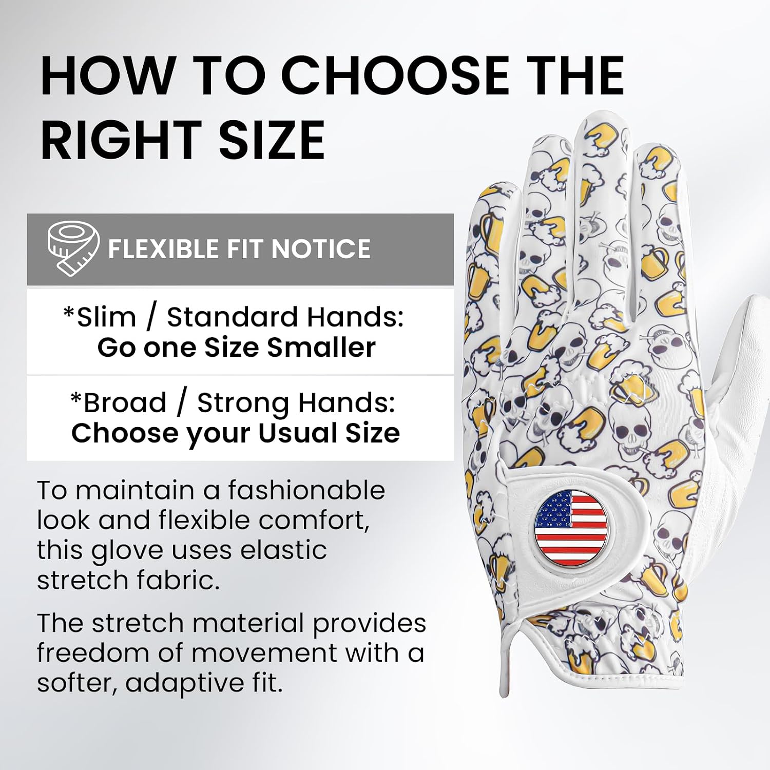 Stylish Golf Gloves Men with Ball Marker
