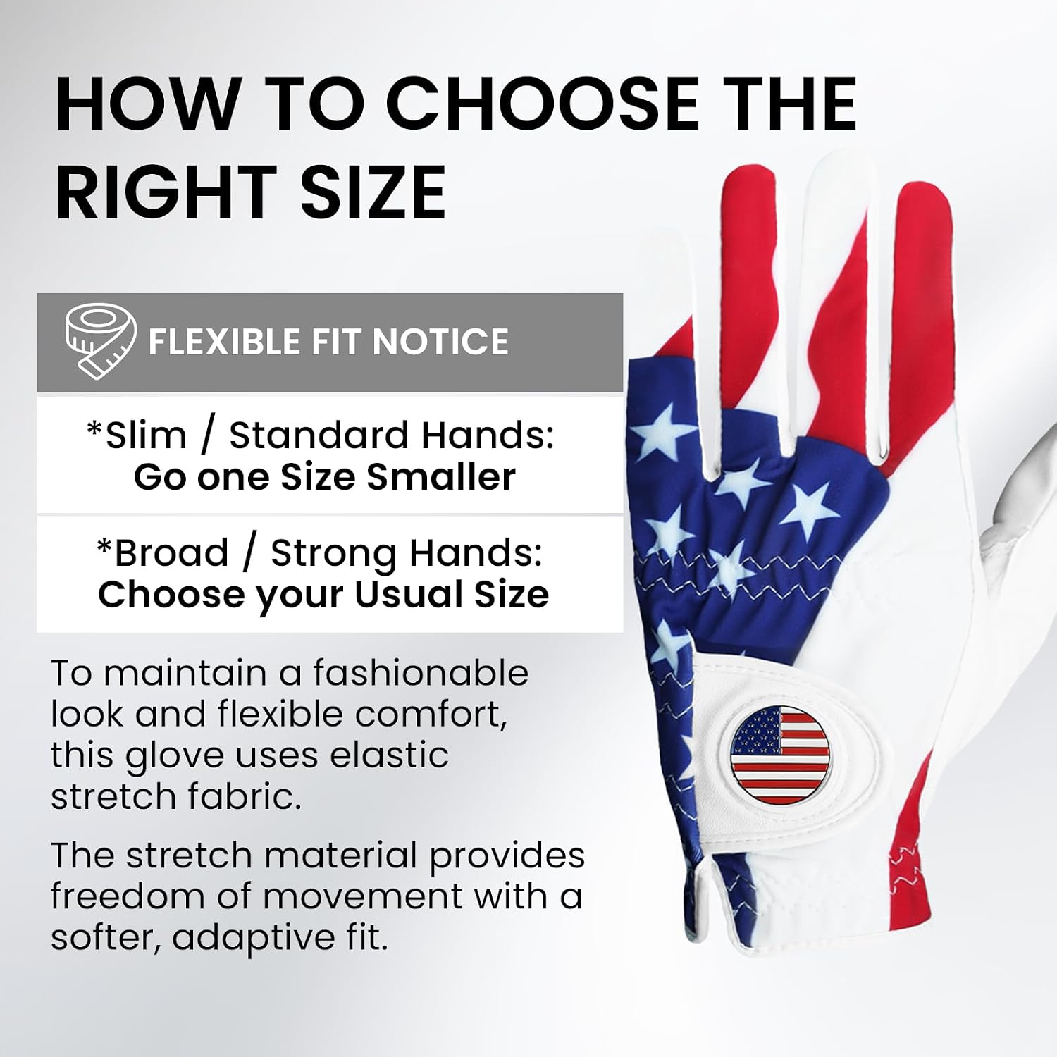 Stylish Golf Gloves Men with Ball Marker