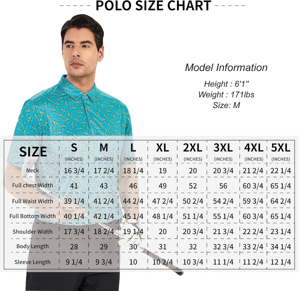 Premium Golf Shirts for Men Dry Fit Performance Polo Short Sleeve Collared Shirt