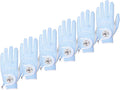 Men'S Golf Glove High Grade Leather Six Pack, Left Hand, Right Hand, Red/Blue/Navy Blue/Sky Blue/Coffee/Beige