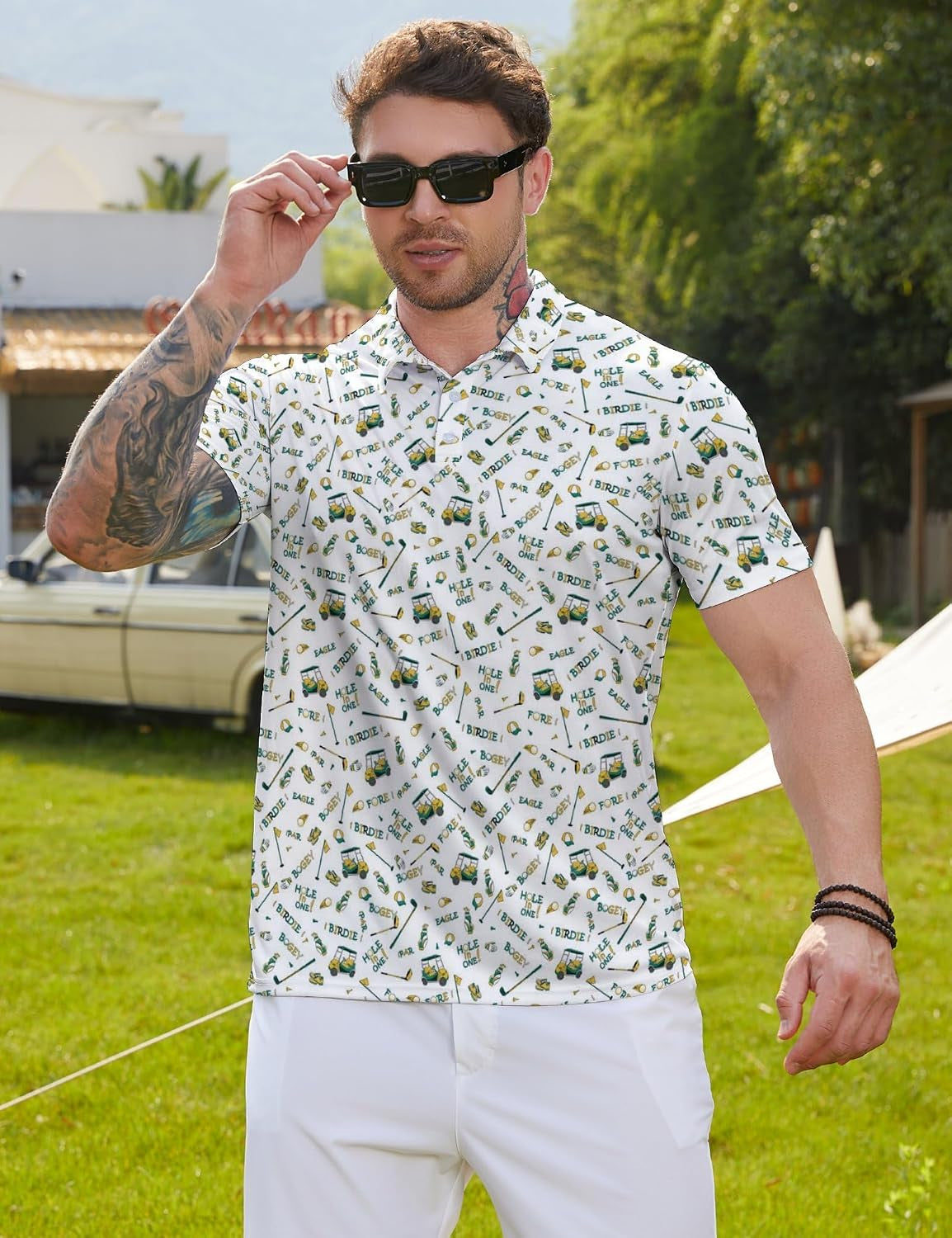 Golf Shirts for Men Moisture Wicking Golf Polo Shirts Quick Dry Short Sleeve Polo Shirts for Men