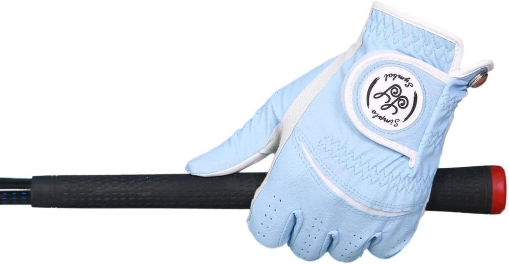 Men'S Golf Glove High Grade Leather Six Pack, Left Hand, Right Hand, Red/Blue/Navy Blue/Sky Blue/Coffee/Beige